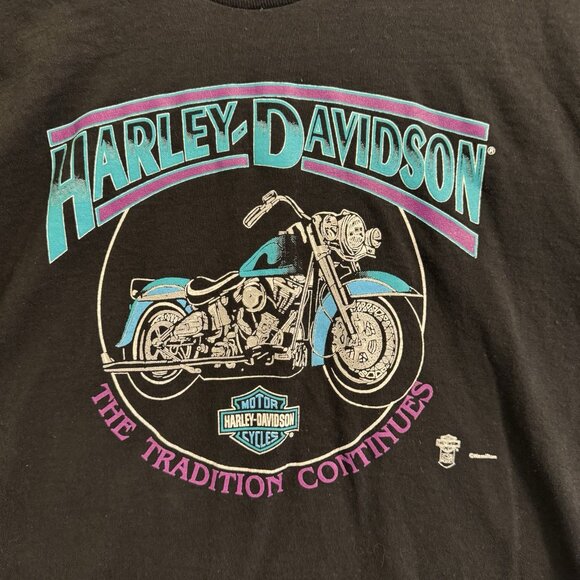 Vintage 90`s Harley Davidson Single Stitch T Shirt Size Adult Large L Tradition - Picture 2 of 10